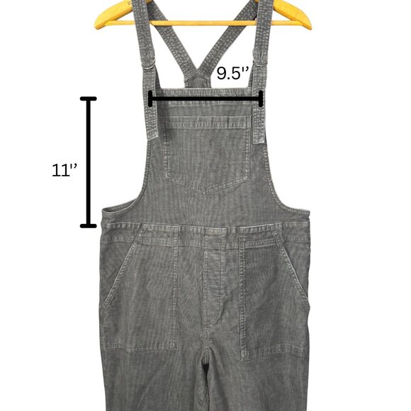 Aerie Work and Play Grey Corduroy Overalls, Casual Minimalist Size Medium - Picture 7 of 9